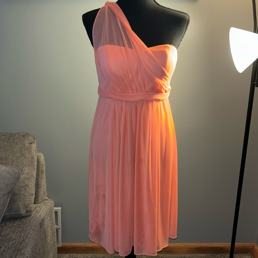 Peach one shoulder dress